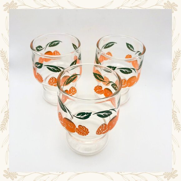 Vintage Citrus Glass Pitcher & Juice Glass 7-Piece Set - 1970s Brunch Vibes - Picture 3 of 3